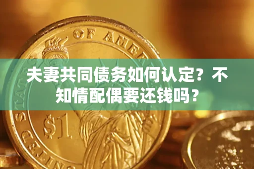 武汉夫妻共同债务如何认定？不知情配偶要还钱吗？