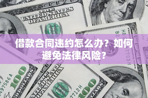武汉借款合同违约怎么办？如何避免法律风险？