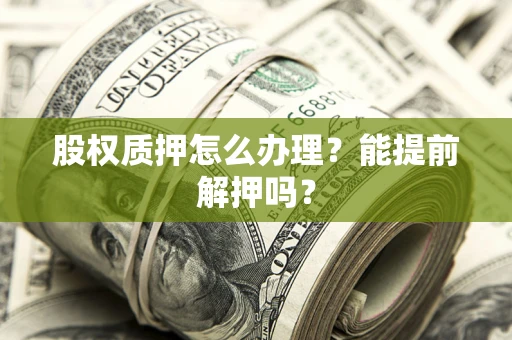 武汉股权质押怎么办理？能提前解押吗？